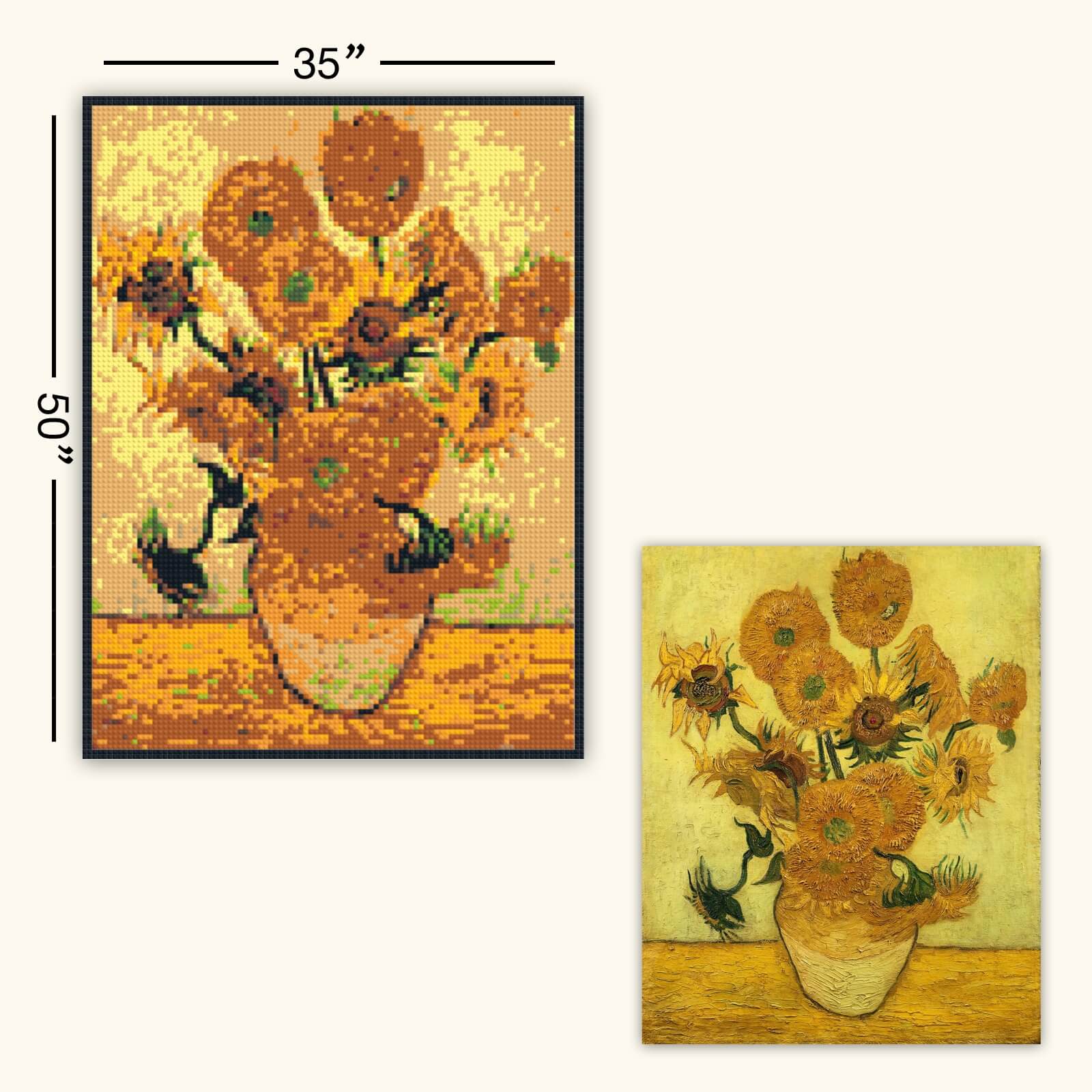 Sunflowers by Vincent Van Gogh - Personalized Custom Mosaic Art